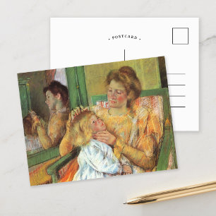 Cartão Postal Mãe Comendo Cabelo da Criança   Mary Cassatt