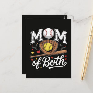 Cartão Postal Mãe de Ambos Dia de Jogo de Beisebol Softbol 