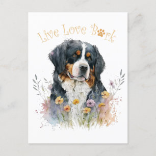 Cartão Postal Mãe de Bernese Mountain Dog Floral