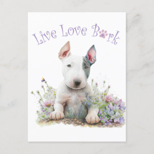Cartão Postal Mãe de Bull Terrier Floral