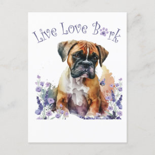Cartão Postal Mãe de Cachorro Boxer Floral