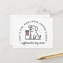 Cartão Postal Mãe de cachorro citações engraçadas amantes de caf