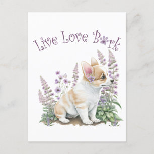 Cartão Postal Mãe de Cachorro Corgi Floral