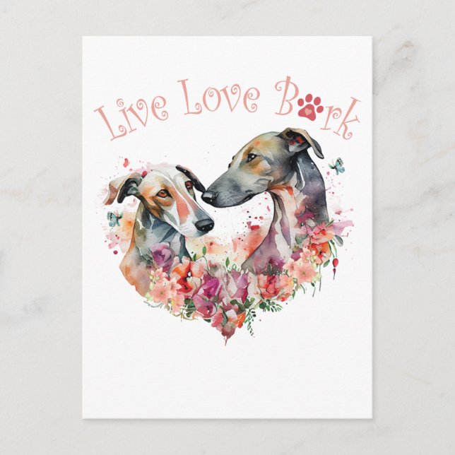 Cartão Postal Mãe de Galgo Floral (Frente)