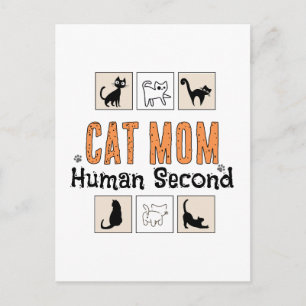 Cartão Postal Mãe de Gato Humano em Segundo Lugar Identidade Div