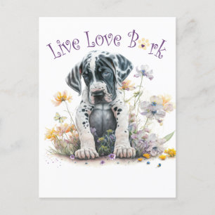 Cartão Postal Mãe de Great Dane Floral