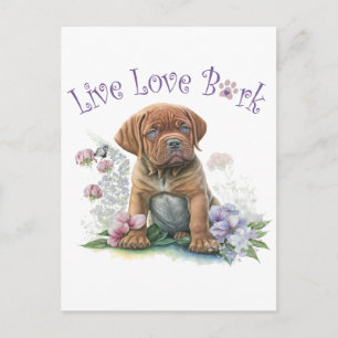 Cartão Postal Mãe de Mastiff Floral