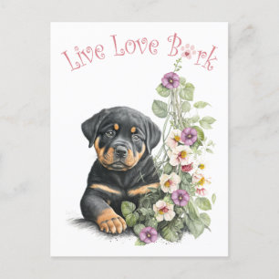 Cartão Postal Mãe de Rottweiler Floral