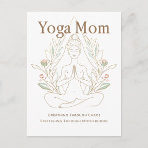 Cartão Postal Mãe de Yoga Respirando Através da Maternidade