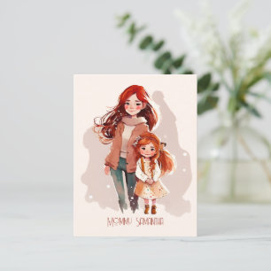 Cartão Postal Mãe e Filha Elegantes Personalizados