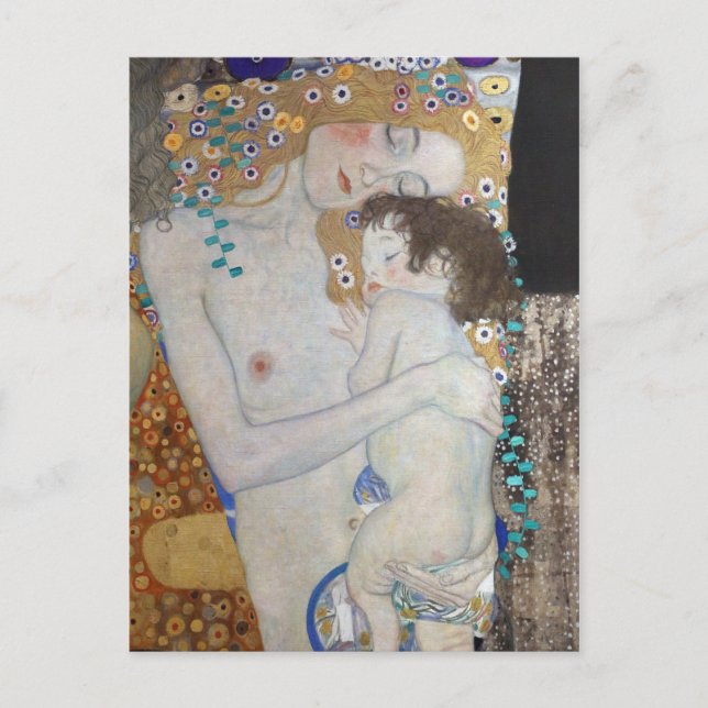 Cartão Postal Mãe e Filho de Gustav Klimt (Frente)