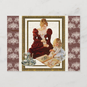 Cartão Postal Mãe e Filho Vitorianos