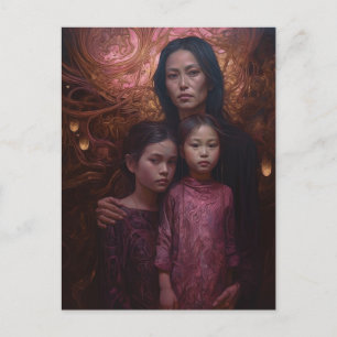 Cartão Postal Mãe e Filhos