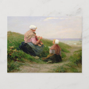 Cartão Postal Mãe e seus pequenos filhos