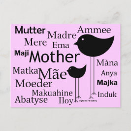 Cartão Postal Mãe em diferentes línguas