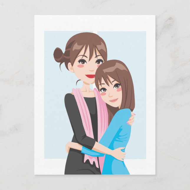 Cartão Postal Mãe Filha Amor (Frente)