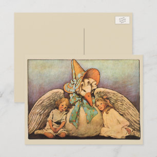 Cartão Postal Mãe Gansa Vintage Crianças Jessie Willcox Smith