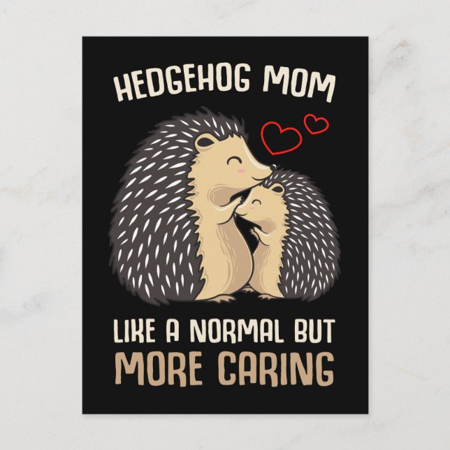 Cartão Postal Mãe Hedgehog Filha do Pão (Frente)