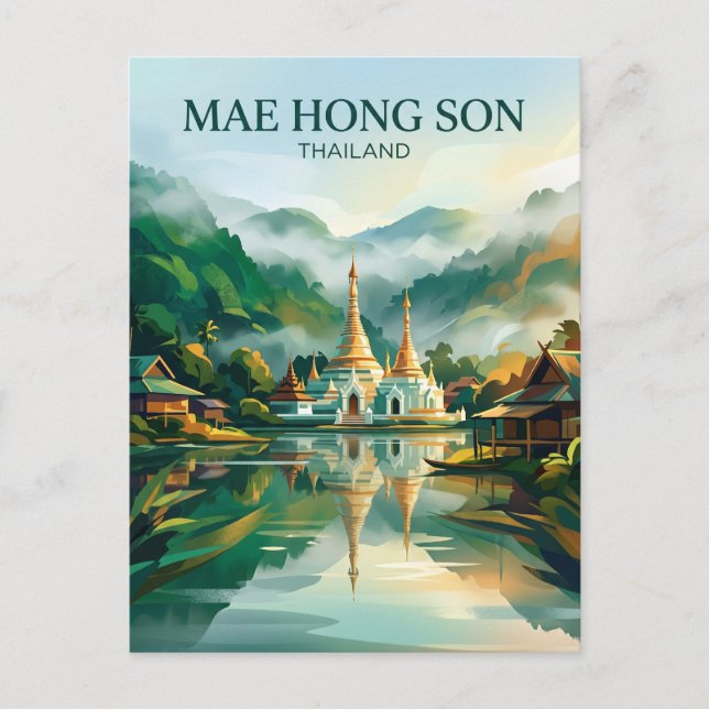 Cartão Postal Mae Hong Son Tailândia (Frente)