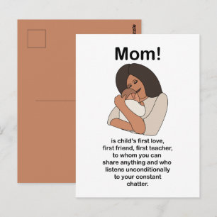 Cartão Postal Mãe Mamãe Dia das Mães Citação Aniversário