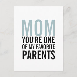 Cartão Postal Mãe Meu Cartão-postal de Dia de as mães-pai favori