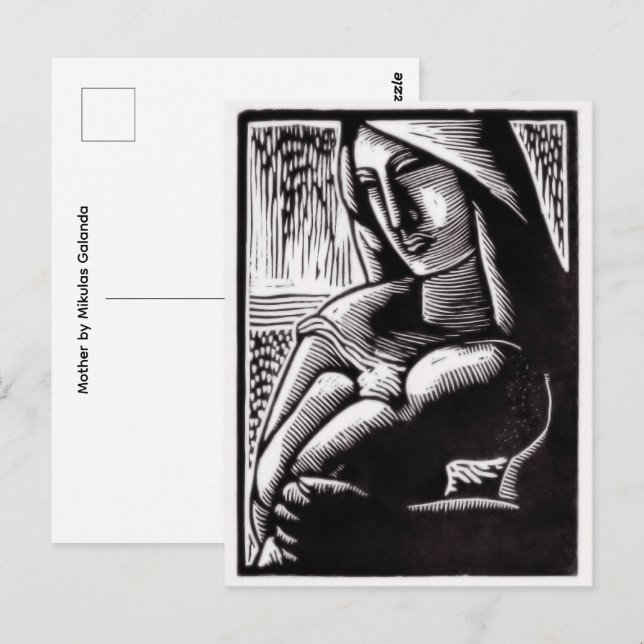 Cartão Postal Mãe por Mikulas Galanda  (Frente/Verso)