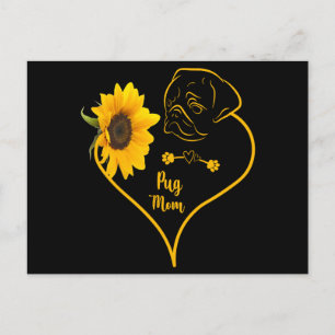 Cartão Postal Mãe Pug Com Dia Das Mães Amantes De Pug De Girasso