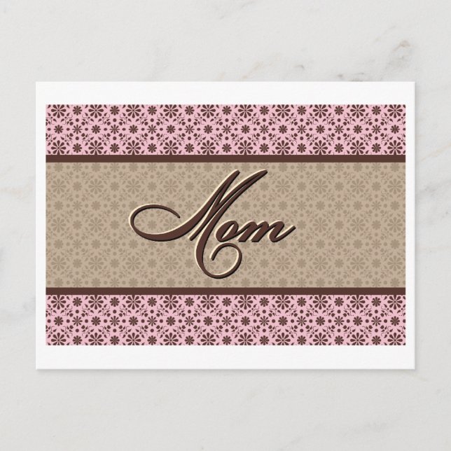 Cartão Postal Mãe rosa castanha (Frente)