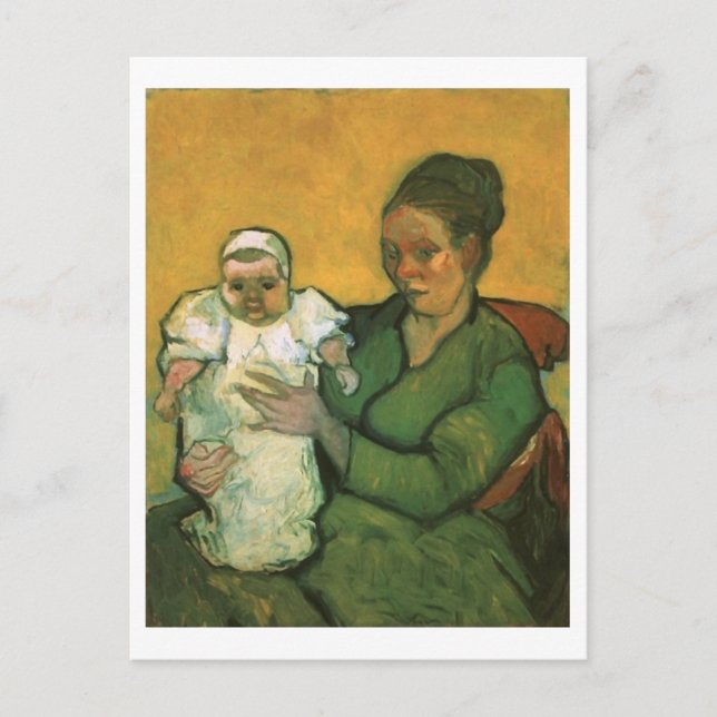 Cartão Postal Mãe Roulin com seu bebê, Vincent Van Gogh (Frente)