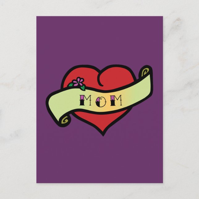 Cartão Postal Mãe Tattoo Heart (Frente)