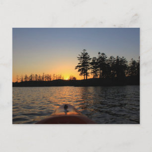 Cartão Postal Mães de Tully Lake Sunset Kayak Royalston