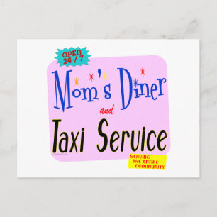 Cartão Postal Mães Diner e Taxi Service Engraçado Dizendo