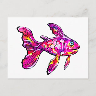Cartão Postal Magenta Goldfish