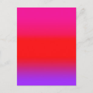 Cartão Postal Magenta Vermelho Roxo Ombre Festivo 