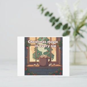 Cartão Postal Magia Aconchegante de Natal Chocolate Quente Fes