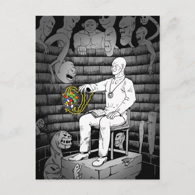 Cartão Postal Magia Cubo com Monstros (Frente)