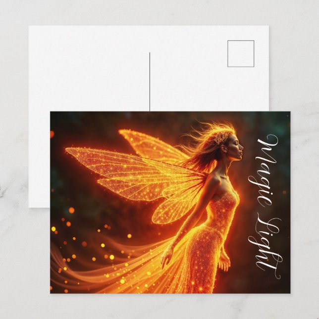 Cartão Postal Magia de fantasia de fada de fada cintilante verme (Frente/Verso)