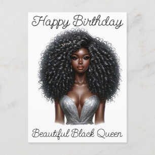 Cartão Postal Magia de Menina Preta Aniversário Irmã Melanina Mu