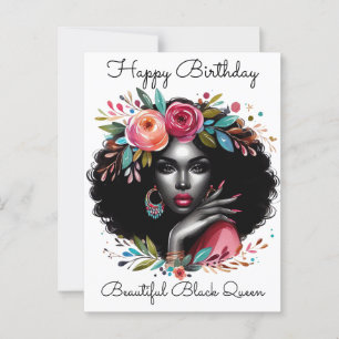 Cartão Postal Magia de Menina Preta Aniversário Irmã Melanina Mu