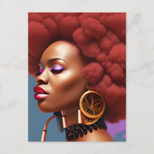 Cartão Postal Magia de Menina Preta Aniversário Irmã Melanina Mu
