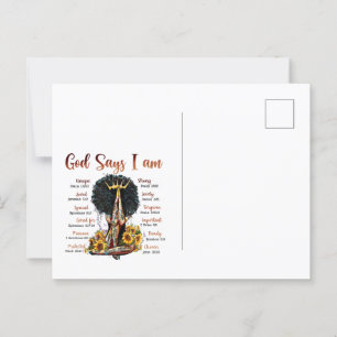 Cartão Postal Magia de Menina Preta Aniversário Irmã Melanina Mu