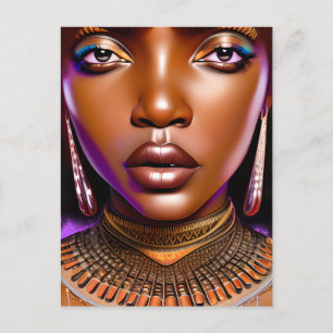 Cartão Postal Magia de Menina Preta Aniversário Irmã Melanina Mu