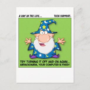 Cartão Postal Magia de suporte técnico