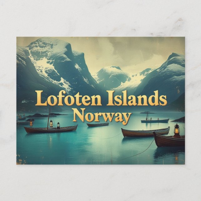 Cartão Postal Magia Vintage de Lofoten (Frente)