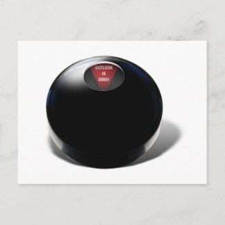 Cartão Postal Magic 8 Ball diz: "Outlook é bom"