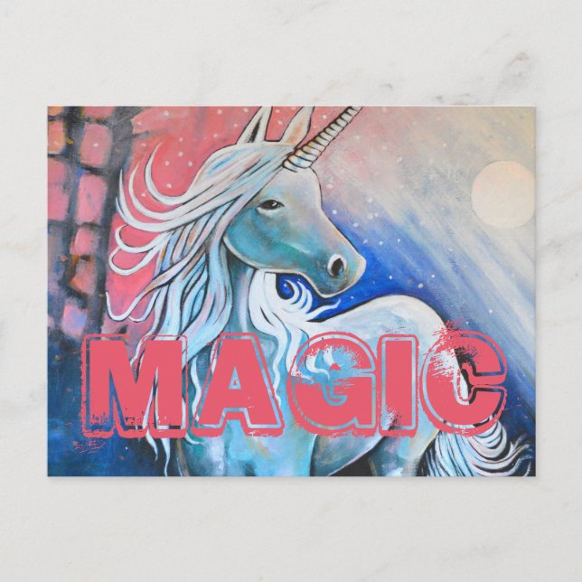 Cartão Postal Magic o unicórnio (Frente)