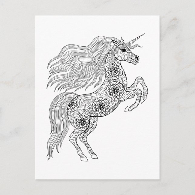 Cartão Postal Magic Unicorn inspirado (Frente)