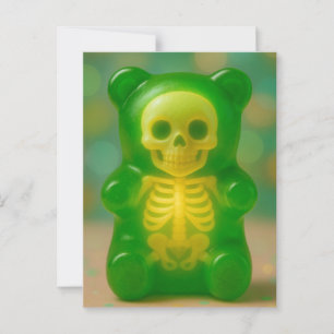Cartão Postal Magneto do Urso do Esqueleto Gummy