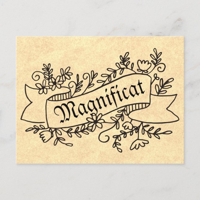 Cartão Postal Magnifica Virgem Maria Hino de Louvor (Frente)