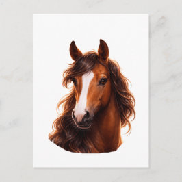 Cartão Postal Magnificent, Brown horse with white blaze